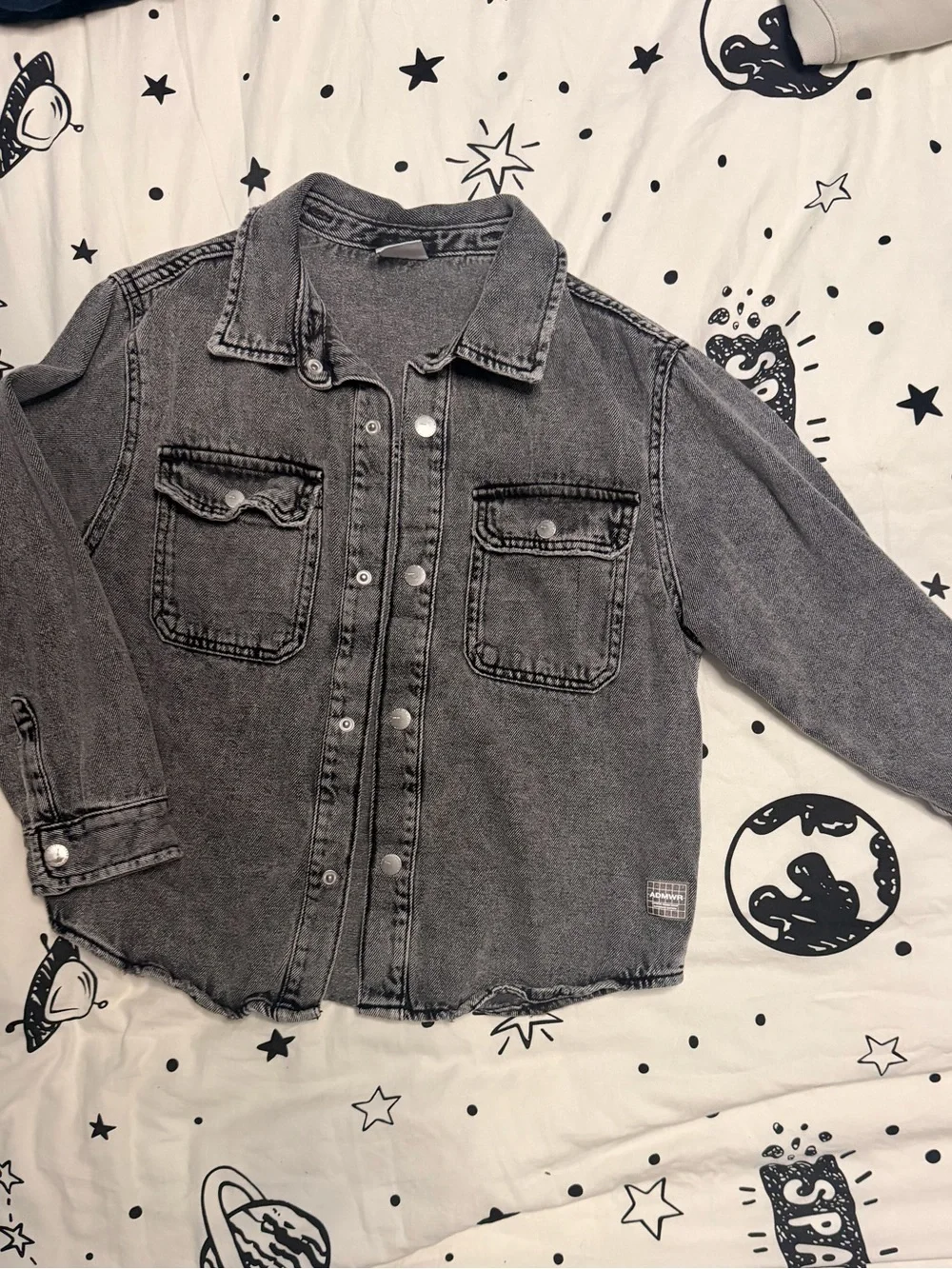 Zara Washed Gray Jean Jacket for Kids